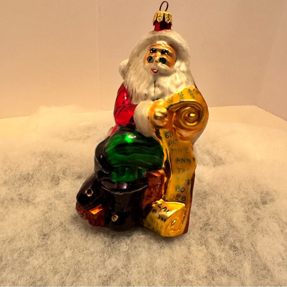 Christopher Radko Making a List Glass Christmas Ornament Vintage‎ 6"